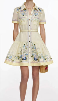 Self-Portrait - Floral Organza Mini Dress