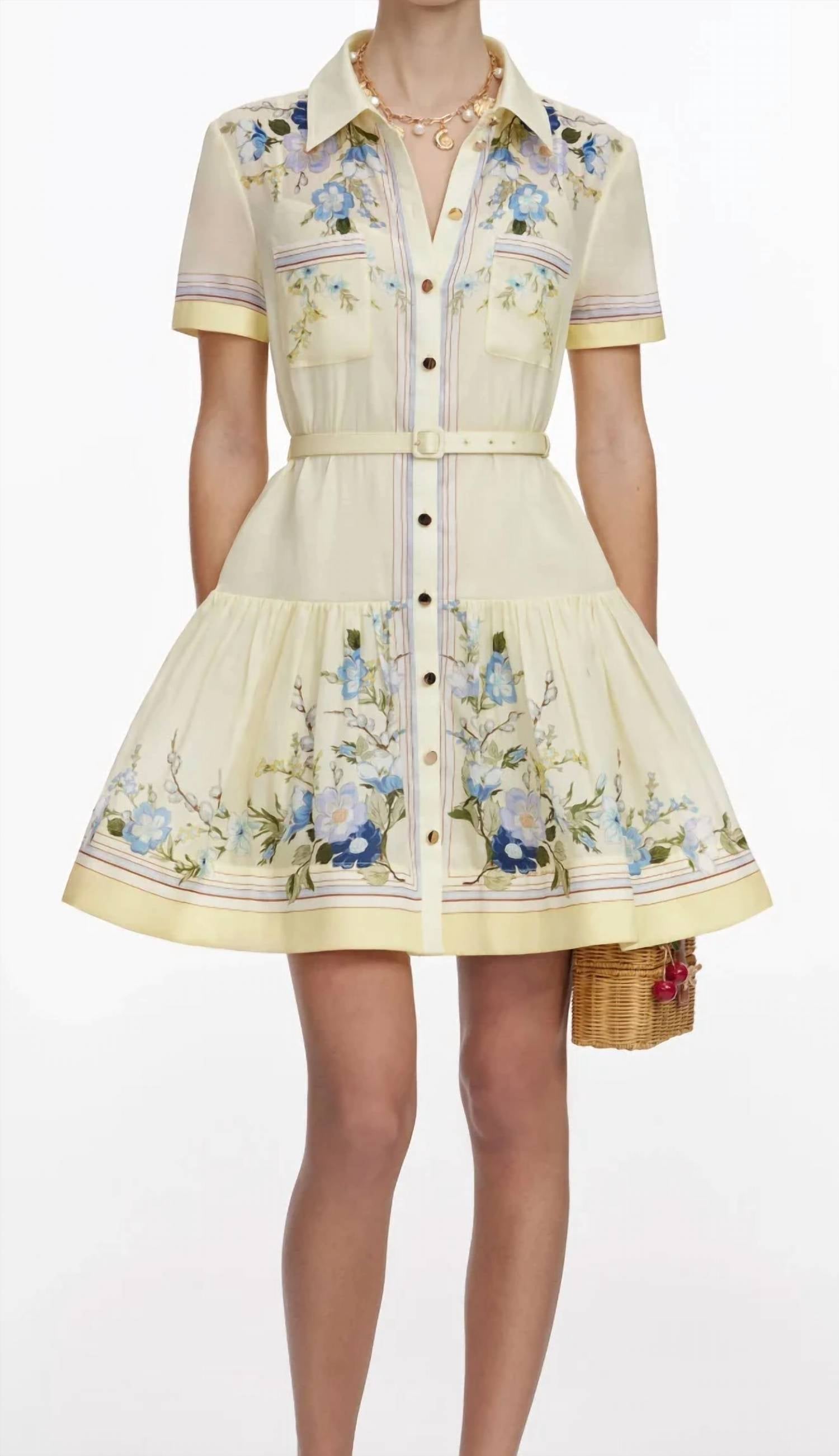 Self-Portrait - Floral Organza Mini Dress