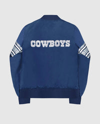 Starter - Womens Dallas Cowboys Snap Front Striped Sleeve Jacket