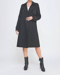 Allie Rose - Long Sleeve Tie Waist Trench Coat