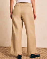 Faherty - Marin High Waisted Wide Leg Cotton Canvas Pant