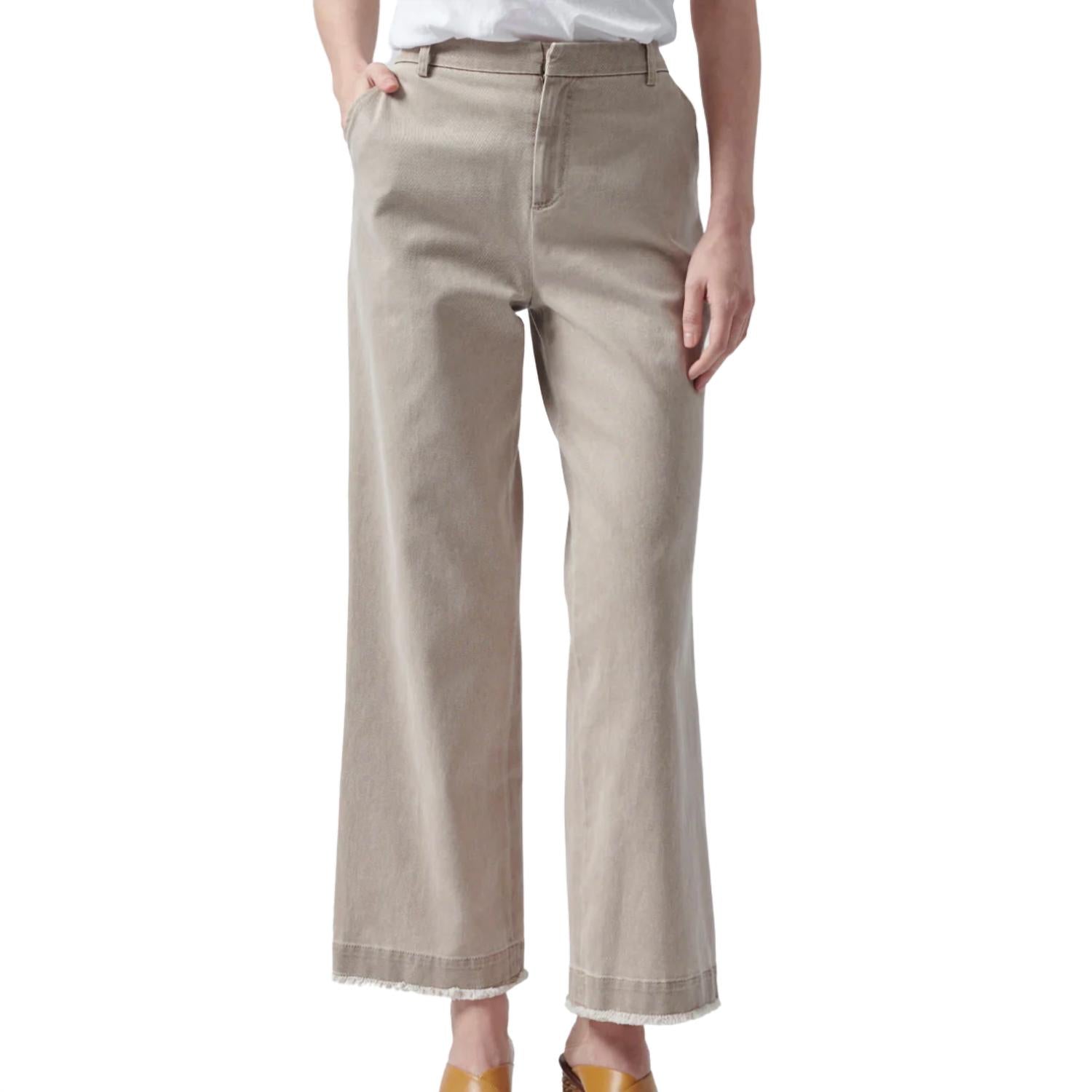 ATM Women's Garment Wash Cotton Twill Boyfriend Pants in beach pebble - women's pants