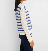 Nic + Zoe Painted Porcelain Cardigan in blue multi - women's cardigan - alternate view