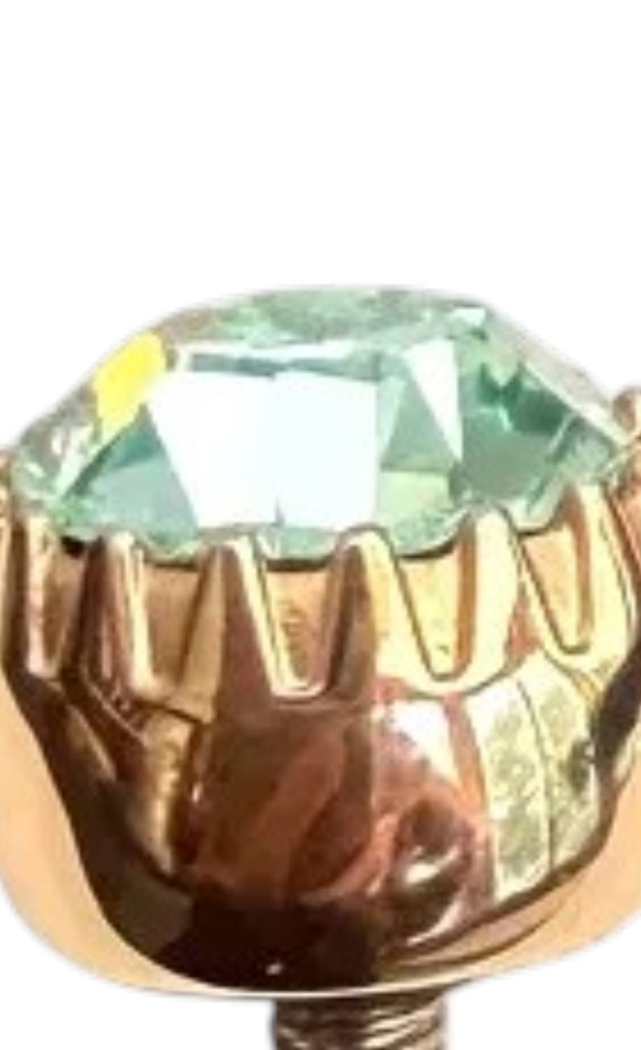 Qudo Women's London Big 10.5mm Jewelry Topper in light peridot rose gold - women's jewelry - detail view