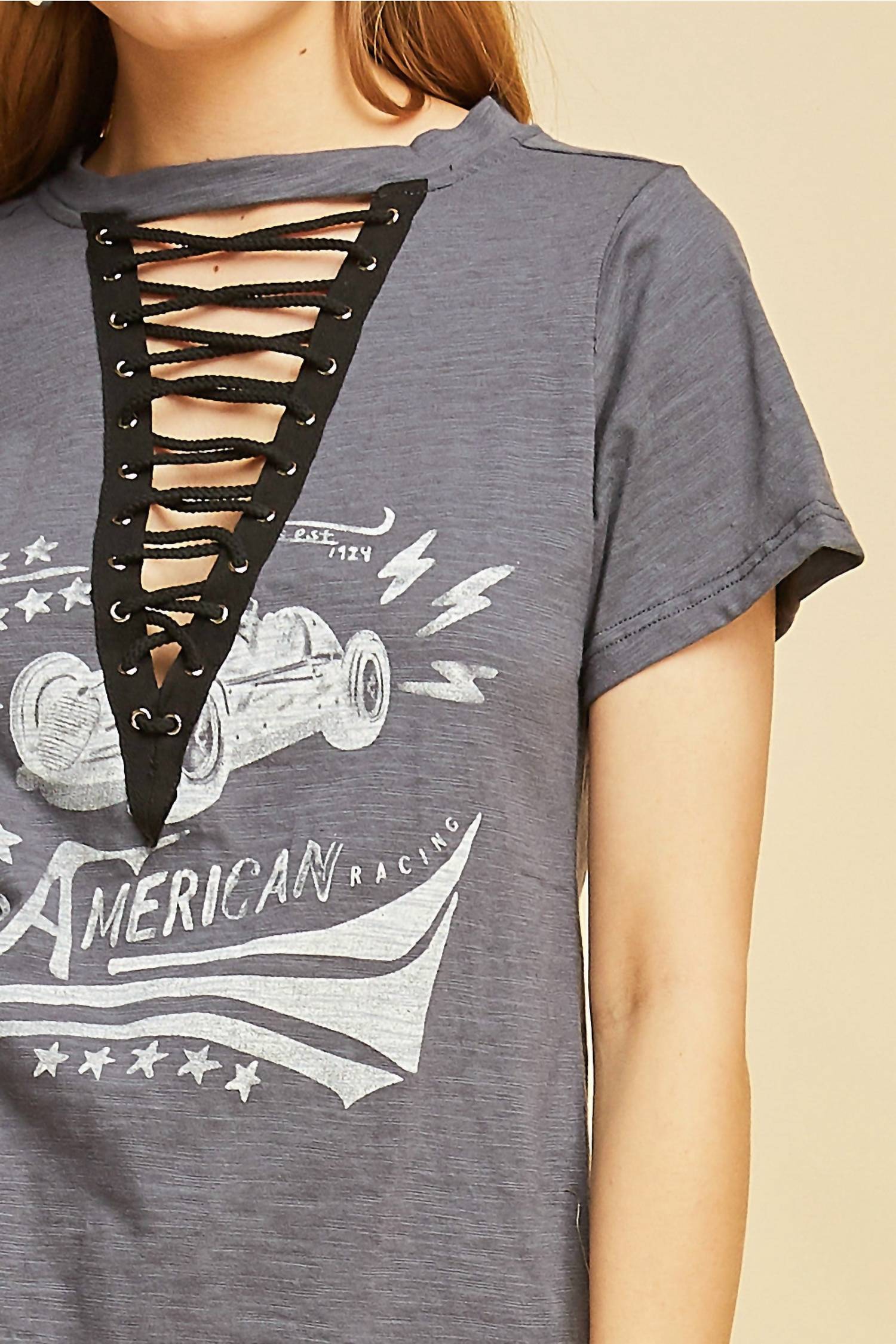 Entro - Lace Up Graphic Tee