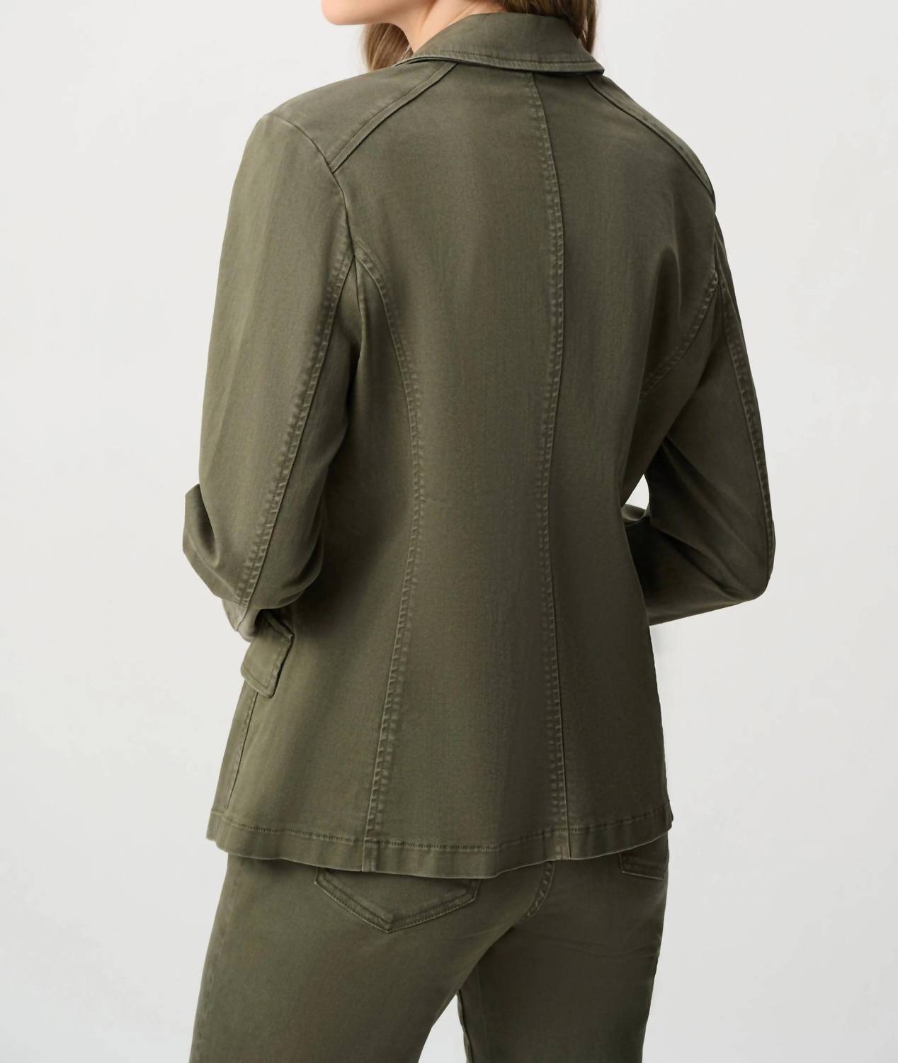 Joseph Ribkoff - Featherweave Denim Double-breasted Blazer
