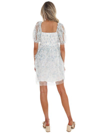 In February - To Be Fair Floral Ruffle Mini Dress
