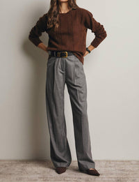 Forte - Textured Cable Stitch Pullover Sweater