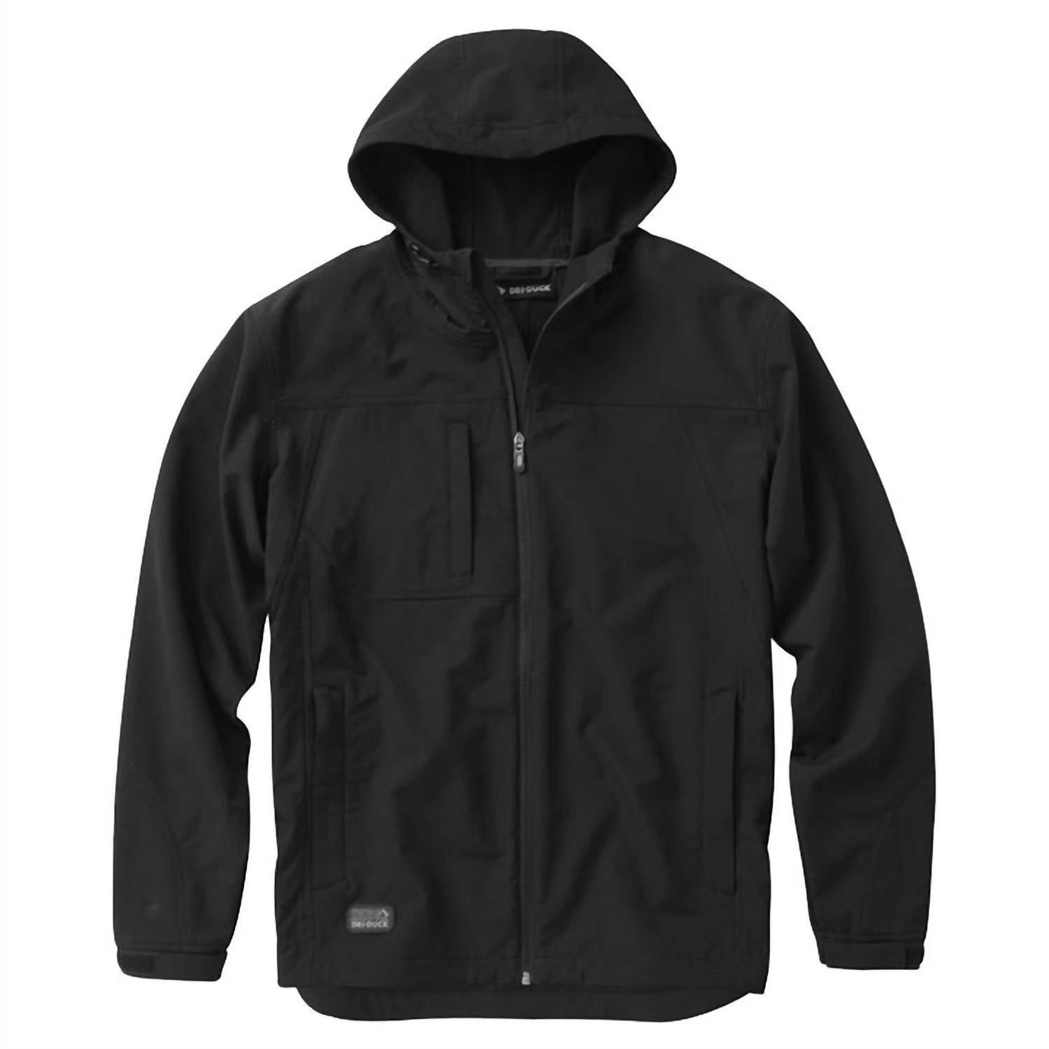 DRI DUCK Men’s Storm Shield Ddx Softshell Hooded Jacket in black - men's jacket - detail view