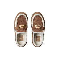 Fendi - Women's Apres Chic Ff Suede And Shearling Sabots Mules
