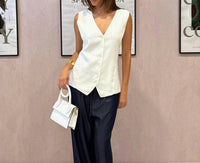 Dress To - Linen Button Down Vest
