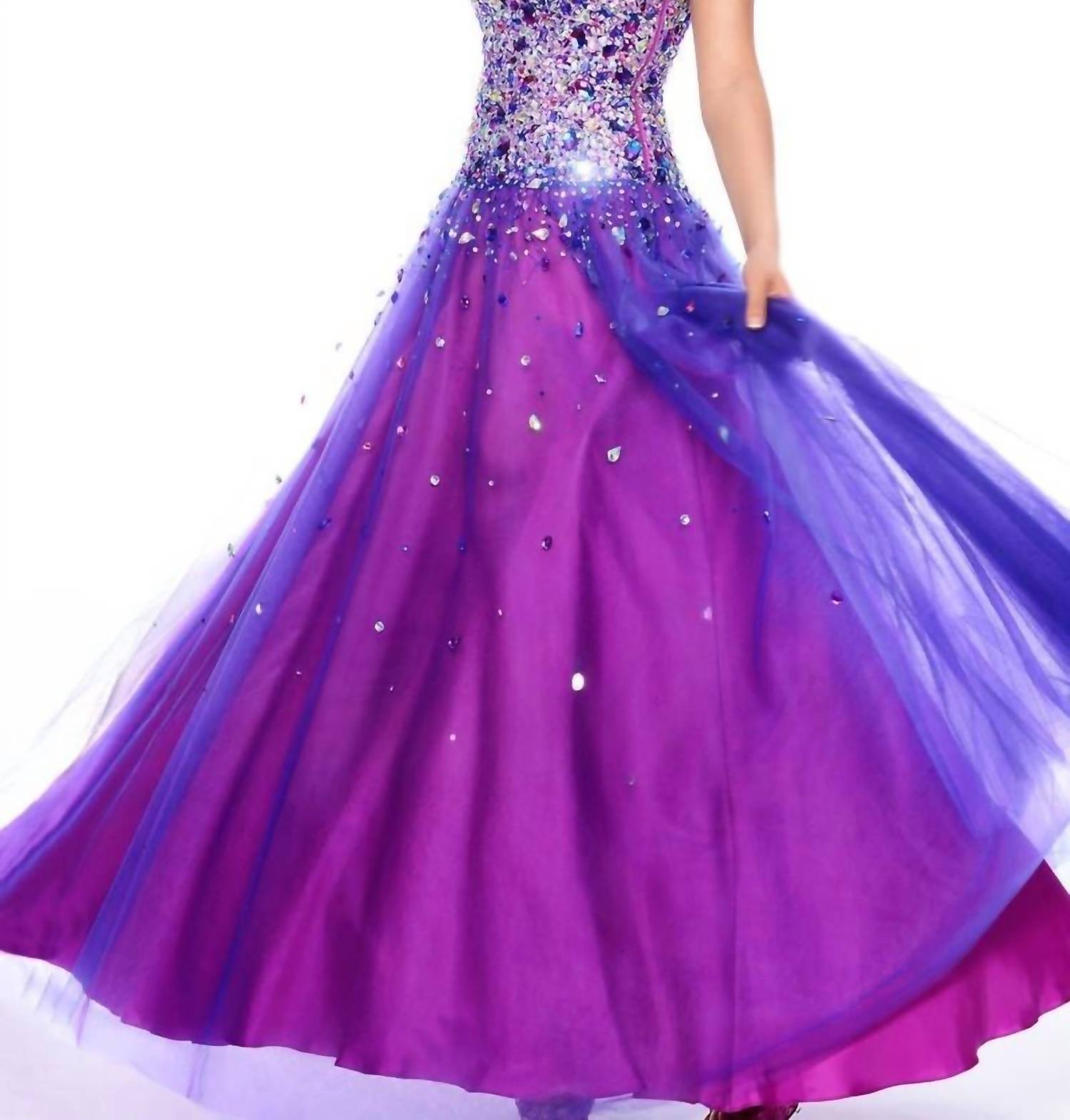 Precious Formals - Beaded Sequins Strapless Ballgown