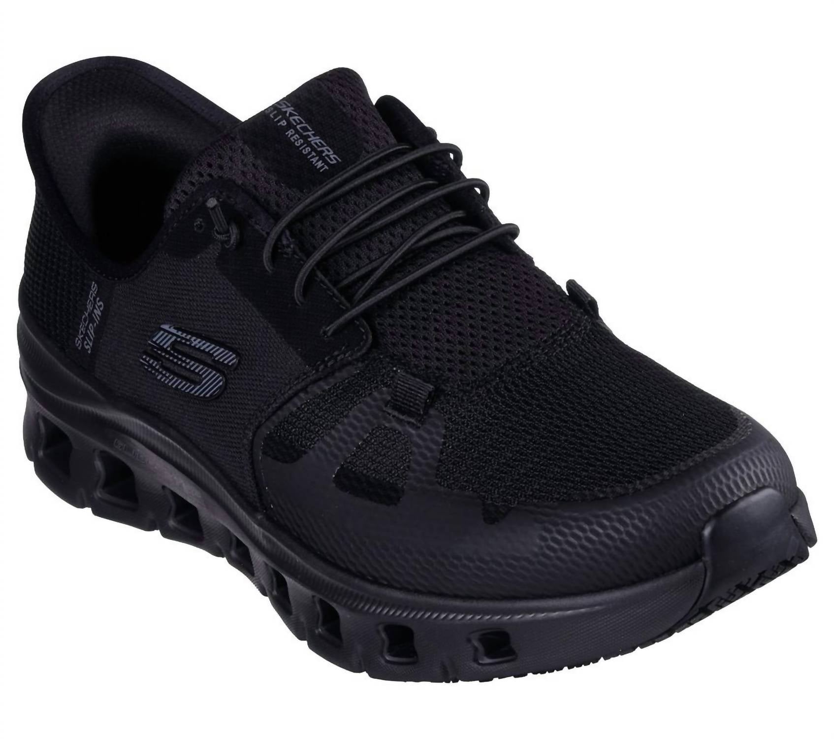 Skechers Men's Glide-step Pro Sr Shoes in black black - men's sneaker - detail view