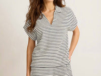 TOMMY BAHAMA Suncoast Loop Terry Polo in coconut stripe - women's t-shirt