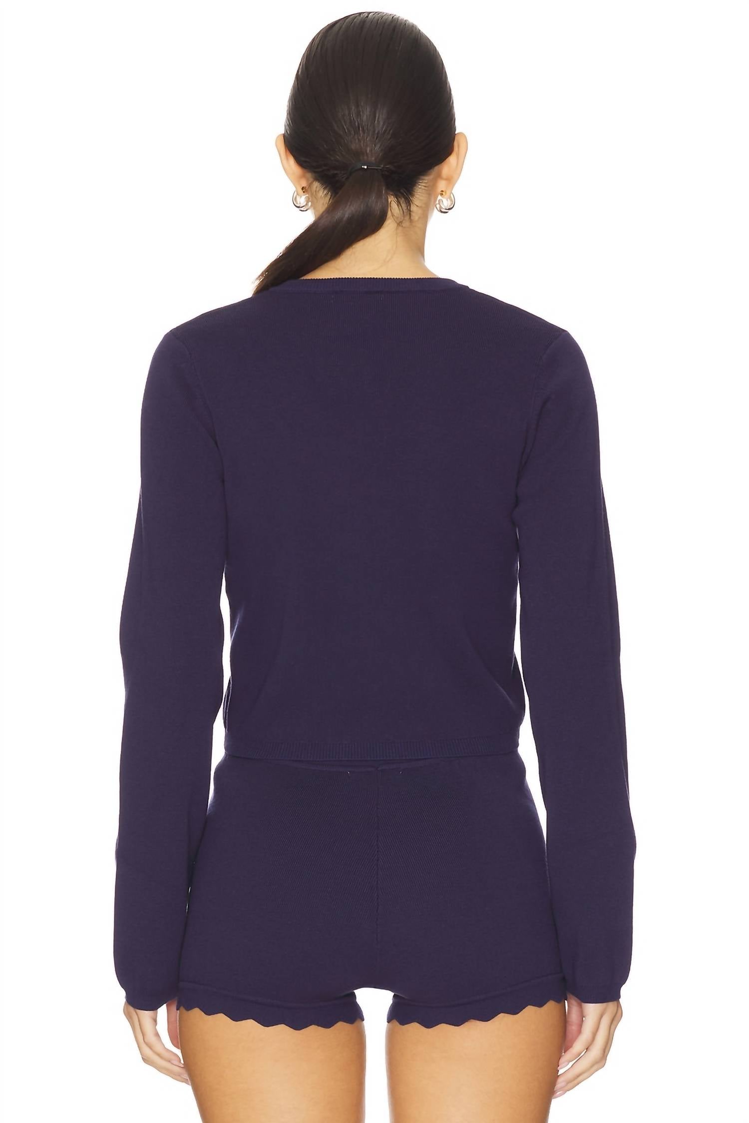 NIA Roxie Cardigan in navy blue - women's cardigan - alternate view
