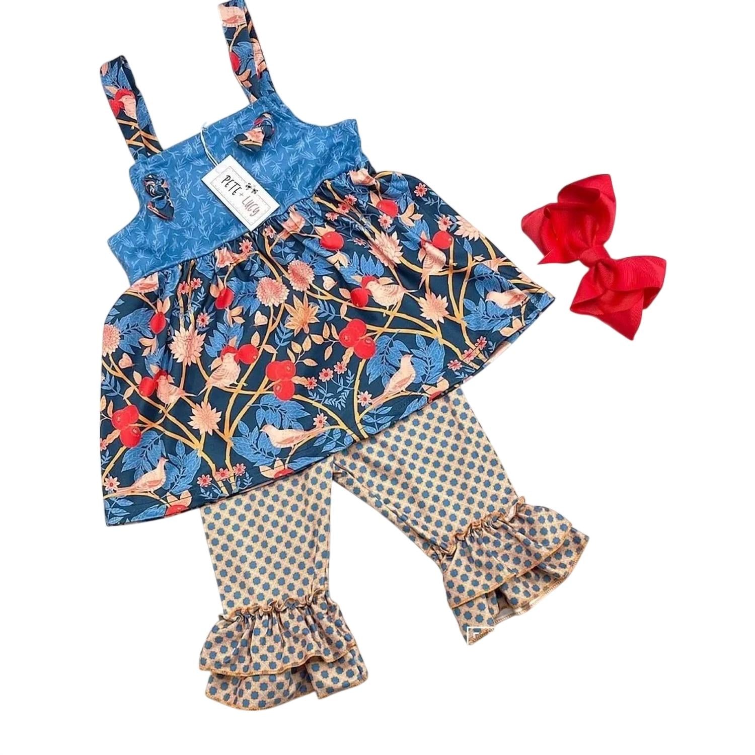 Pete + Lucy - Girls Bird Capri Set