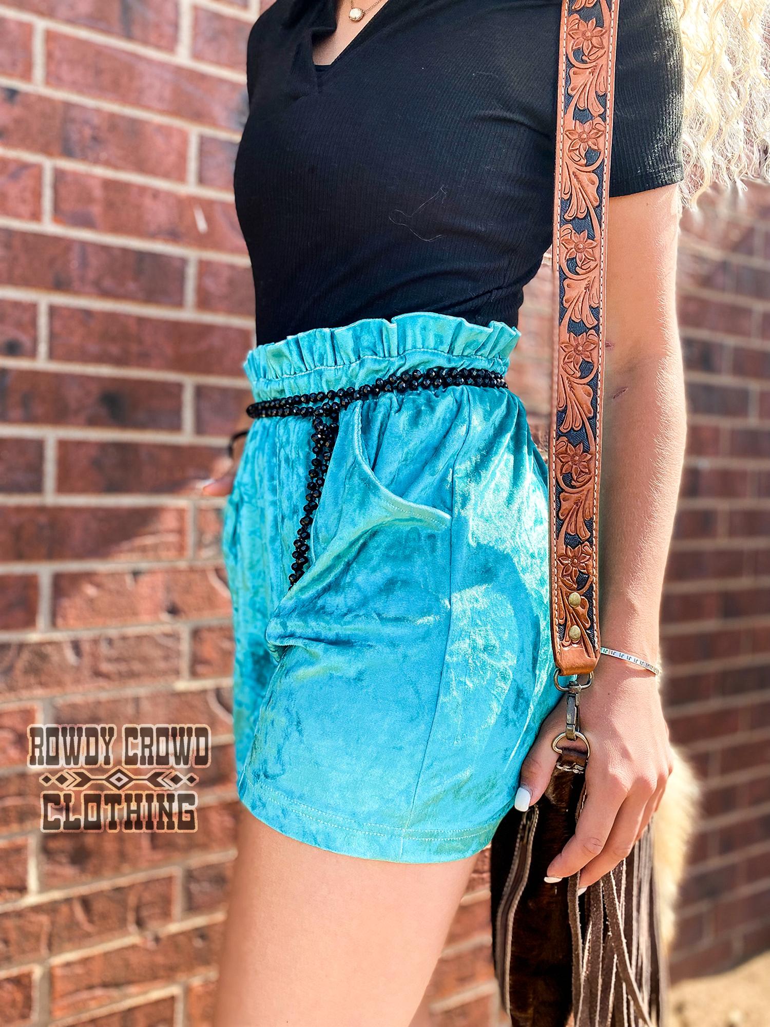 Rowdy Crowd - Vetiver Velvet Shorts