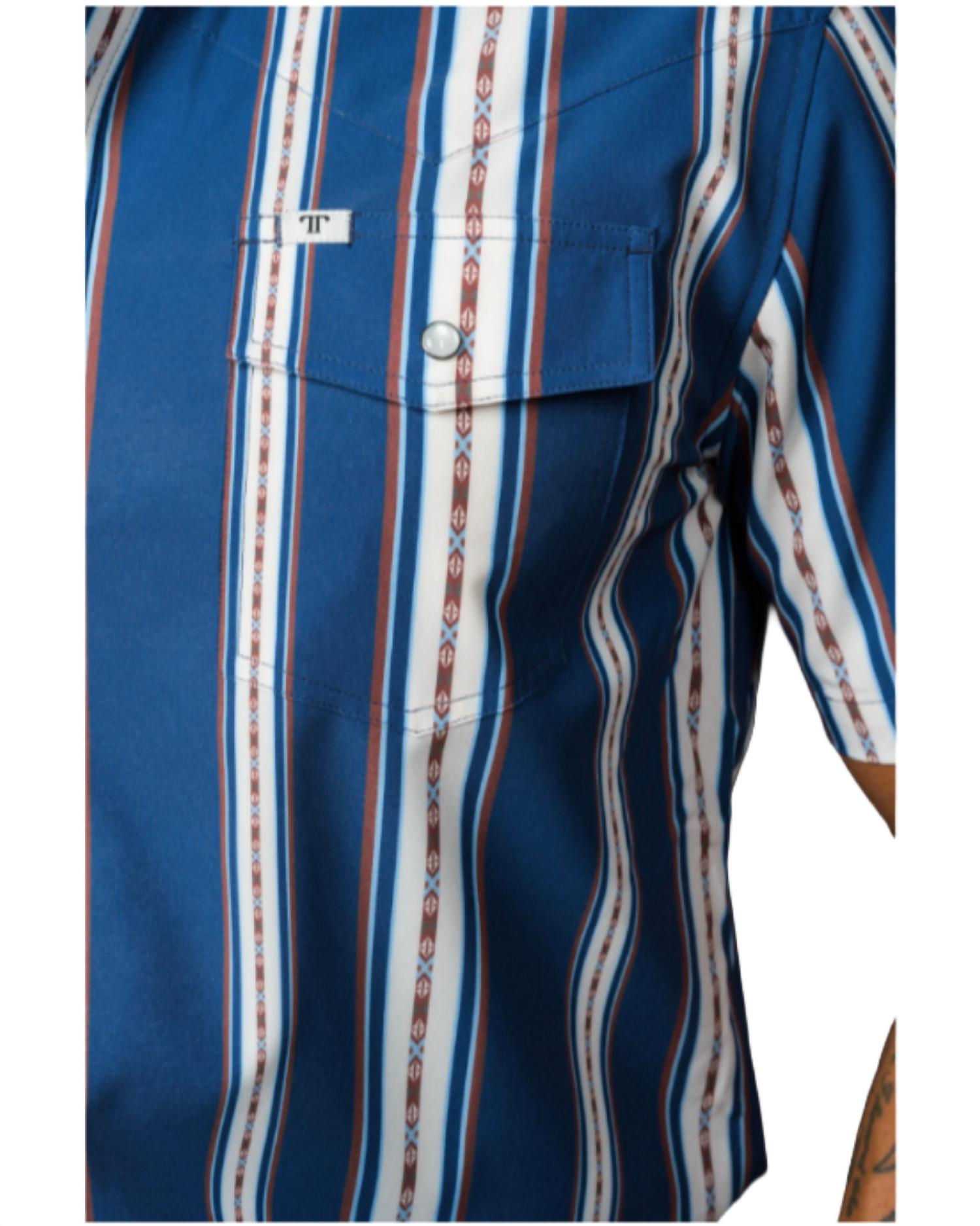 Ferrell Hudson Short Sleeve Snap Shirt in blue - men's shirt - alternate view