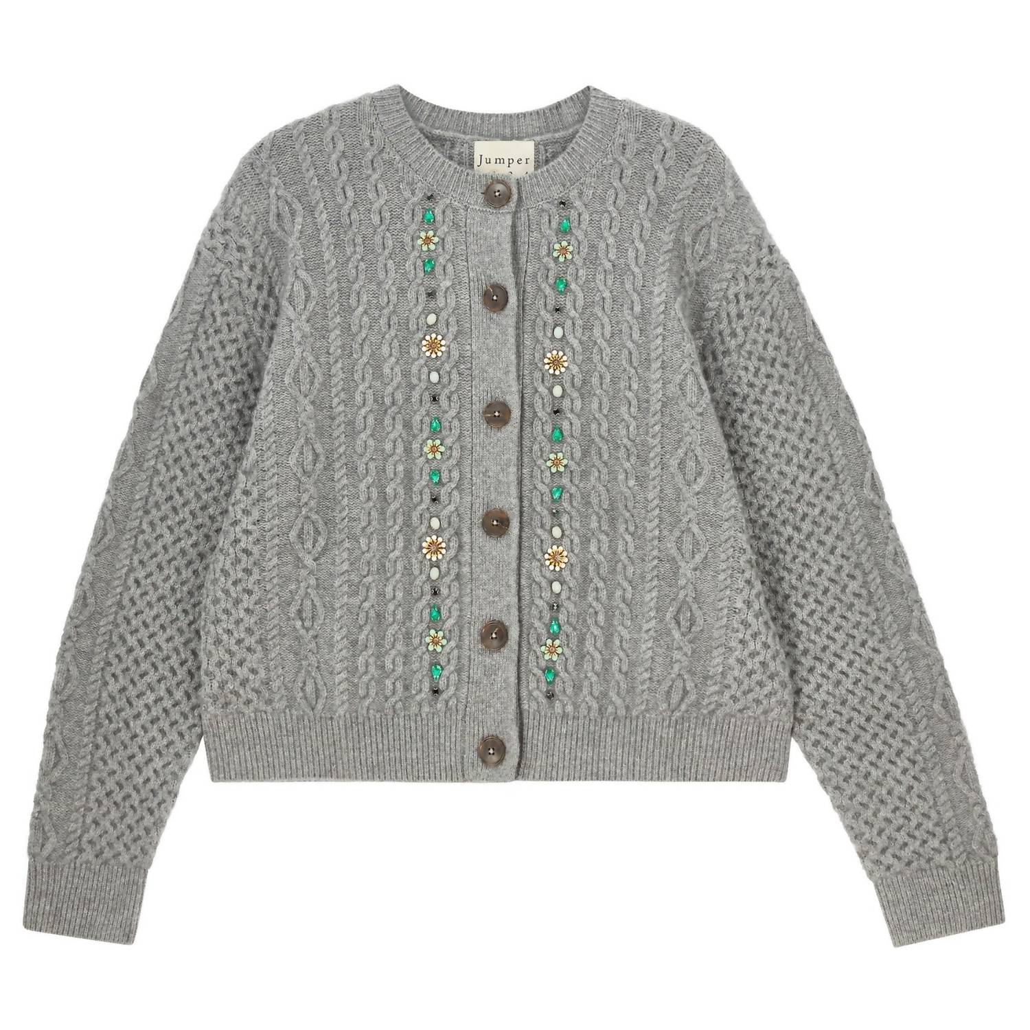 Jumper1234 Jewel Cable Cardigan in cloudy silver 1 - women's cardigan - view 4