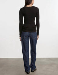 Enza Costa - Silk Rib Long Sleeve Crew Top