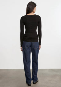 Enza Costa - Silk Rib Long Sleeve Crew Top