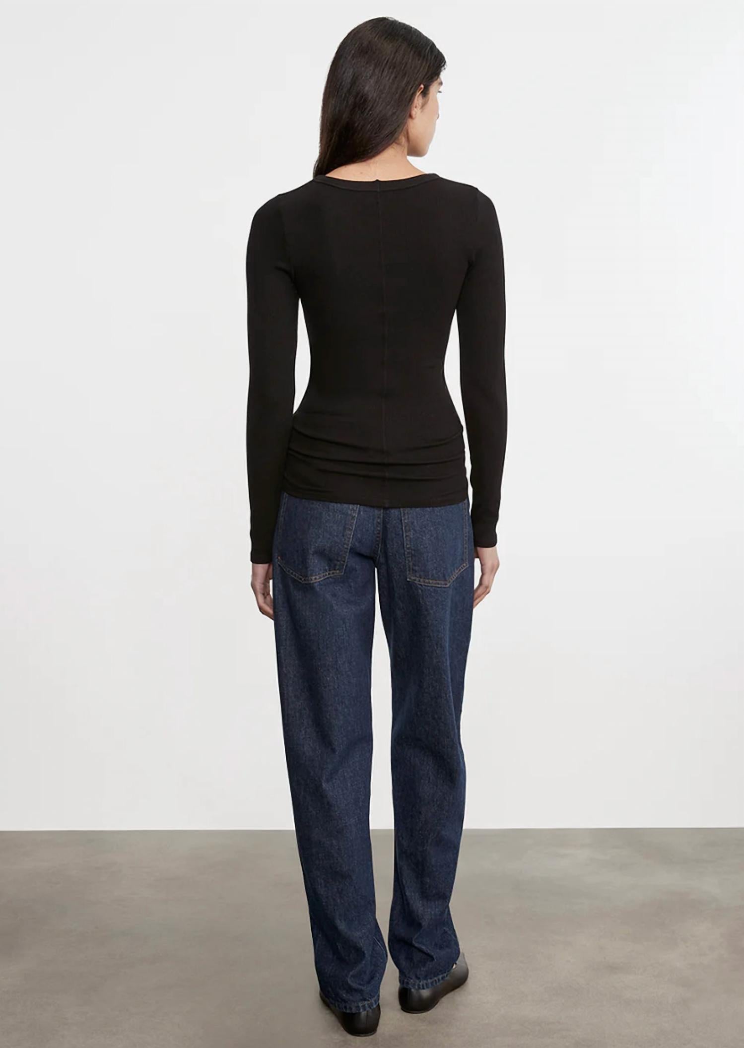 Enza Costa - Silk Rib Long Sleeve Crew Top