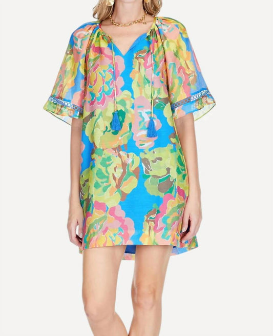 Jade - Chartreuse Dream Trimmed Peasant Dress