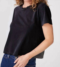 STATESIDE Cloud Jersey Short Sleeve Crew Tee in black - women's t-shirt