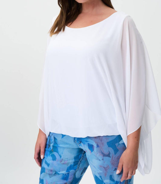 Joseph Ribkoff - Crepe Top With Slit Sleeve