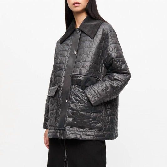 Ganni - Shiny Quilt Midi Jacket