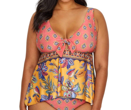 Becca - ETC. TAPESTRY BLOOM TIE FRONT TANKINI