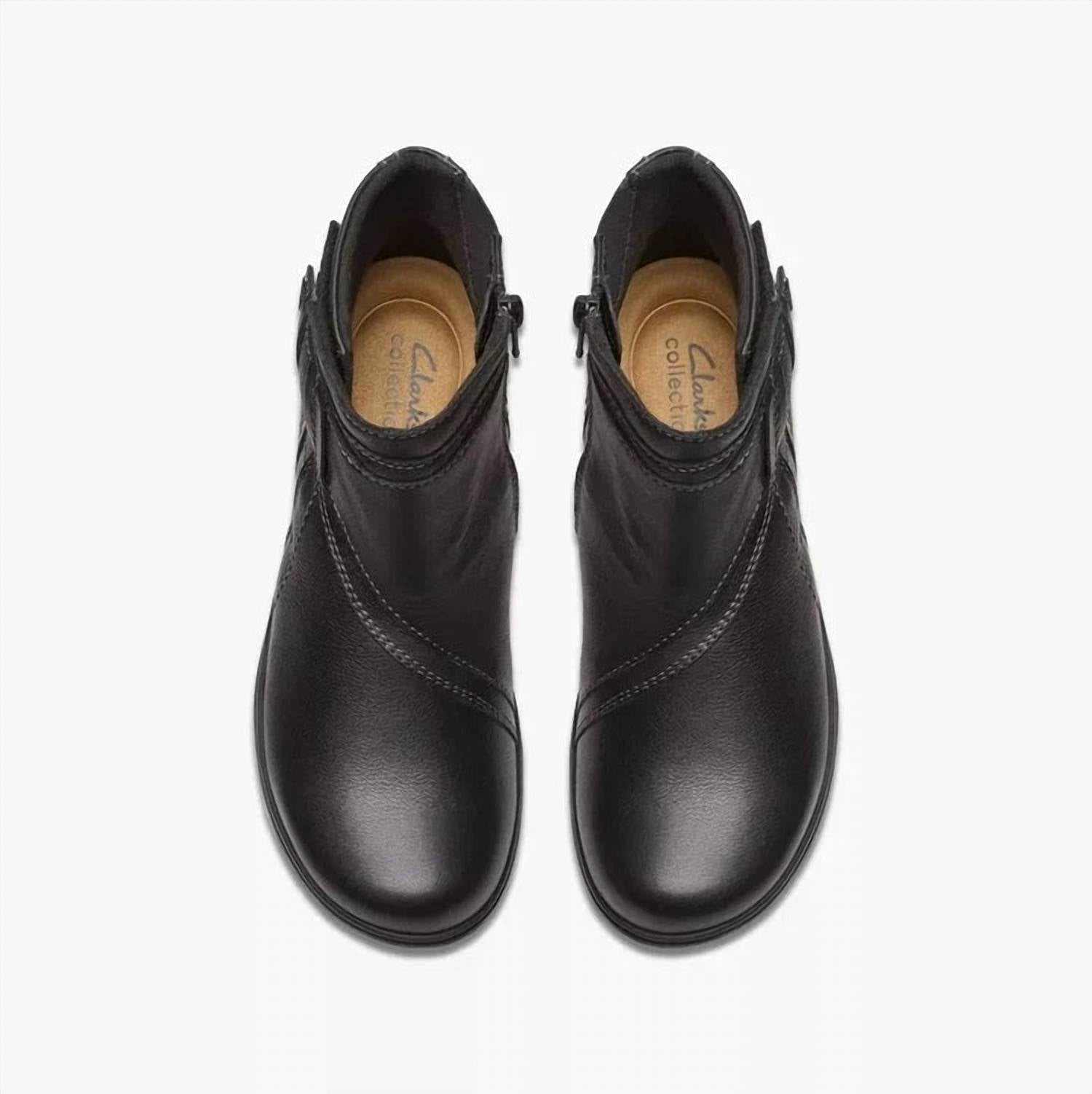 Clarks Women's Carleigh Style Leather Ankle Boots in black - women's shoe - view 4