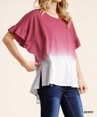 Umgee - Ombre Butterfly Ruffle Sleeve Top