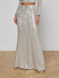 L'Agence - Zeta Sequin Long Skirt