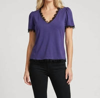 Maven West - Mixed Media Short Sleeve Top