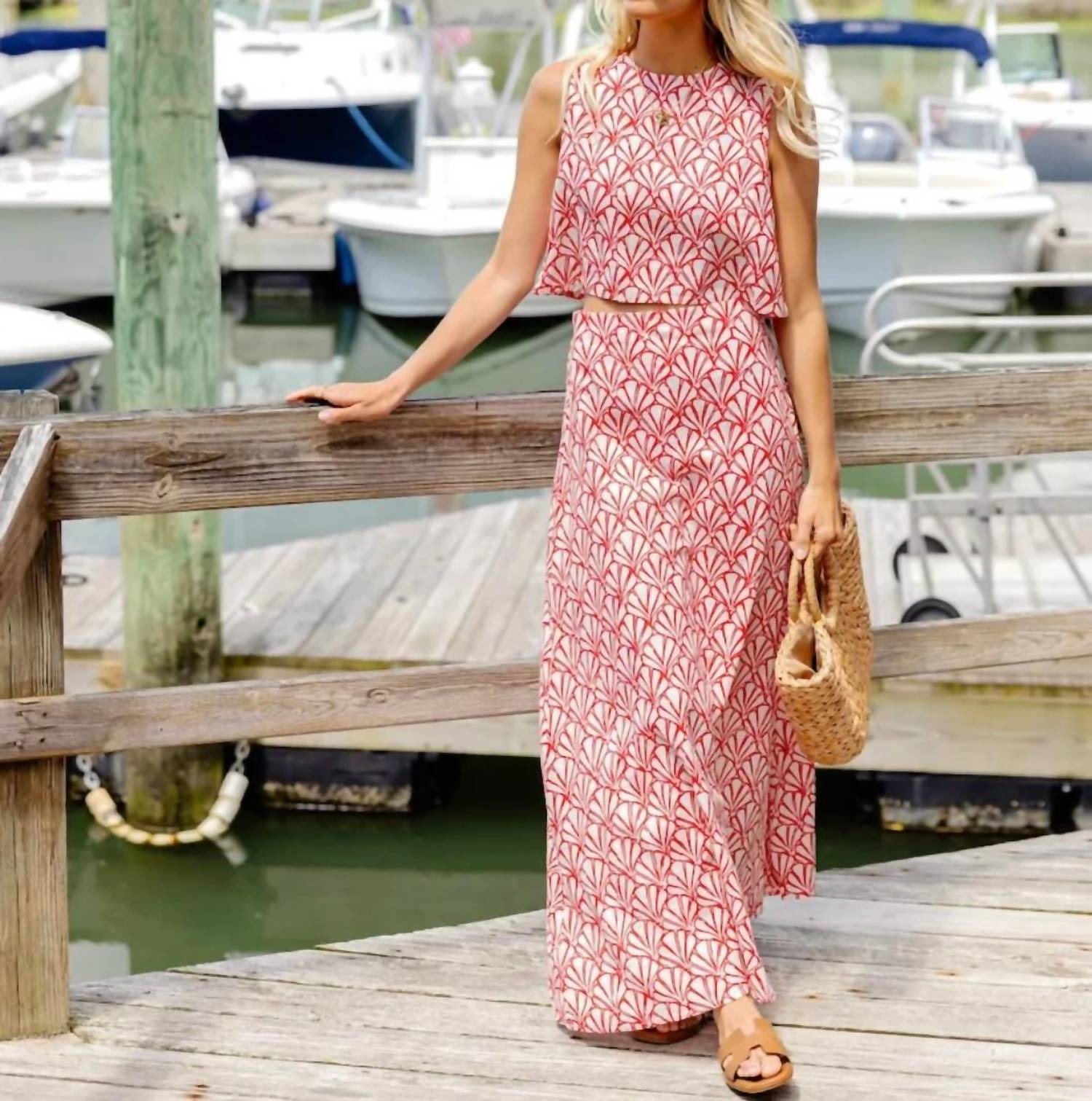Sail To Sable - Shell Maxi Skirt Set