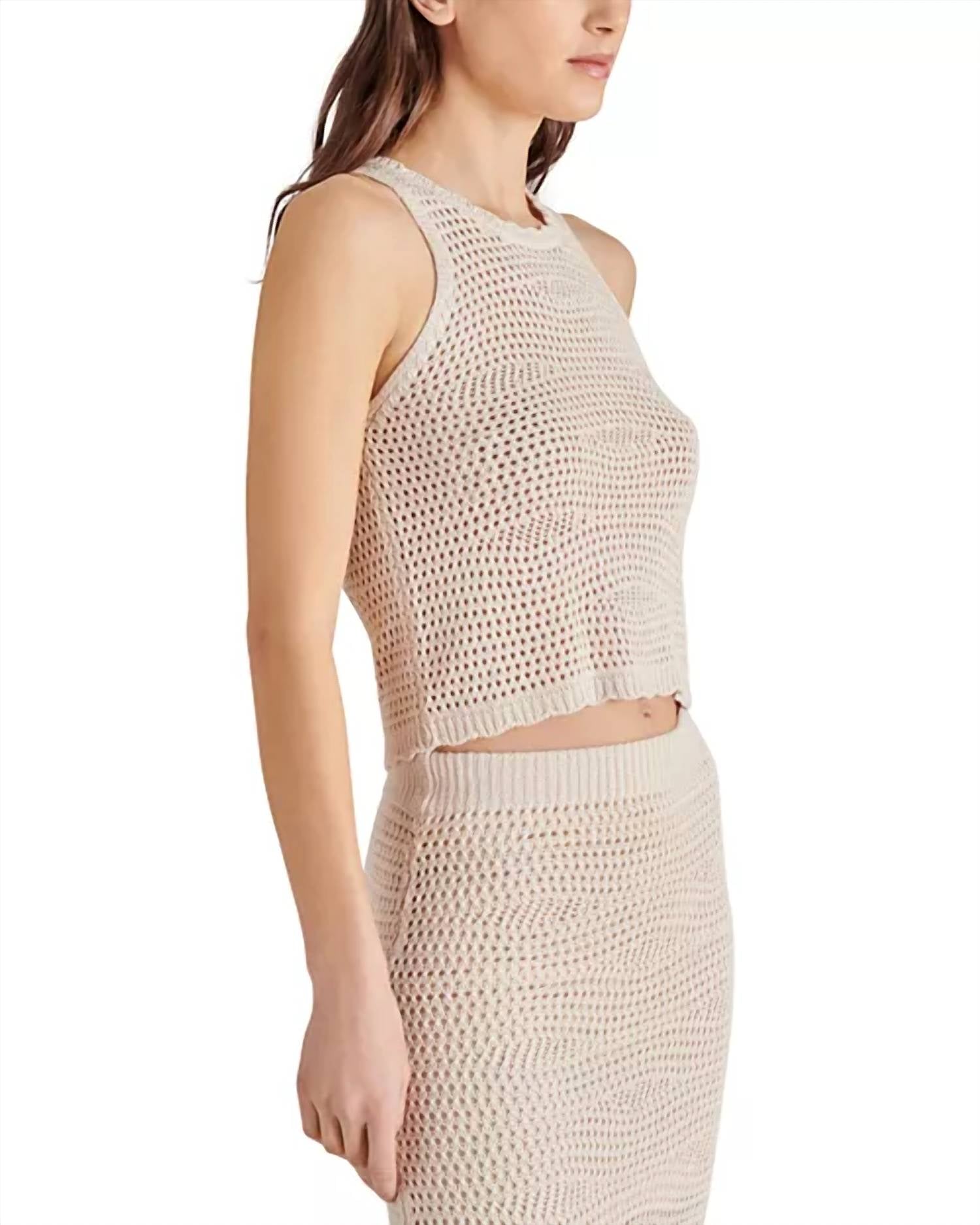 STEVE MADDEN Hannah Sweater Tank Top in oatmeal - women's tank top - alternate view