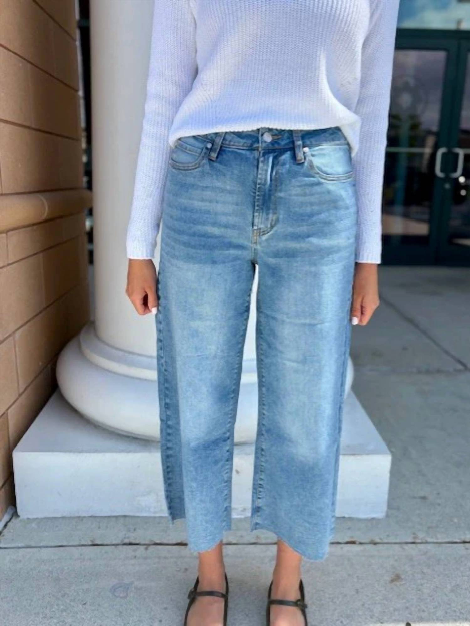 Oat New York - High Rise Crop Wide Leg Jeans