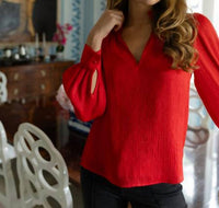 Alden Adair Phoebe Top in lipstick 1 - women's blouse - view 6