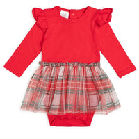 Sweet Wink - Baby Girls Holiday Plaid Tutu Onesie