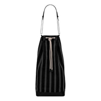 Saint Laurent - Women's Canvas Leather Trim Oversized Drawstring Bucket Bag