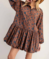 Ee:Some - Calista Printed Bubble Hem Dress