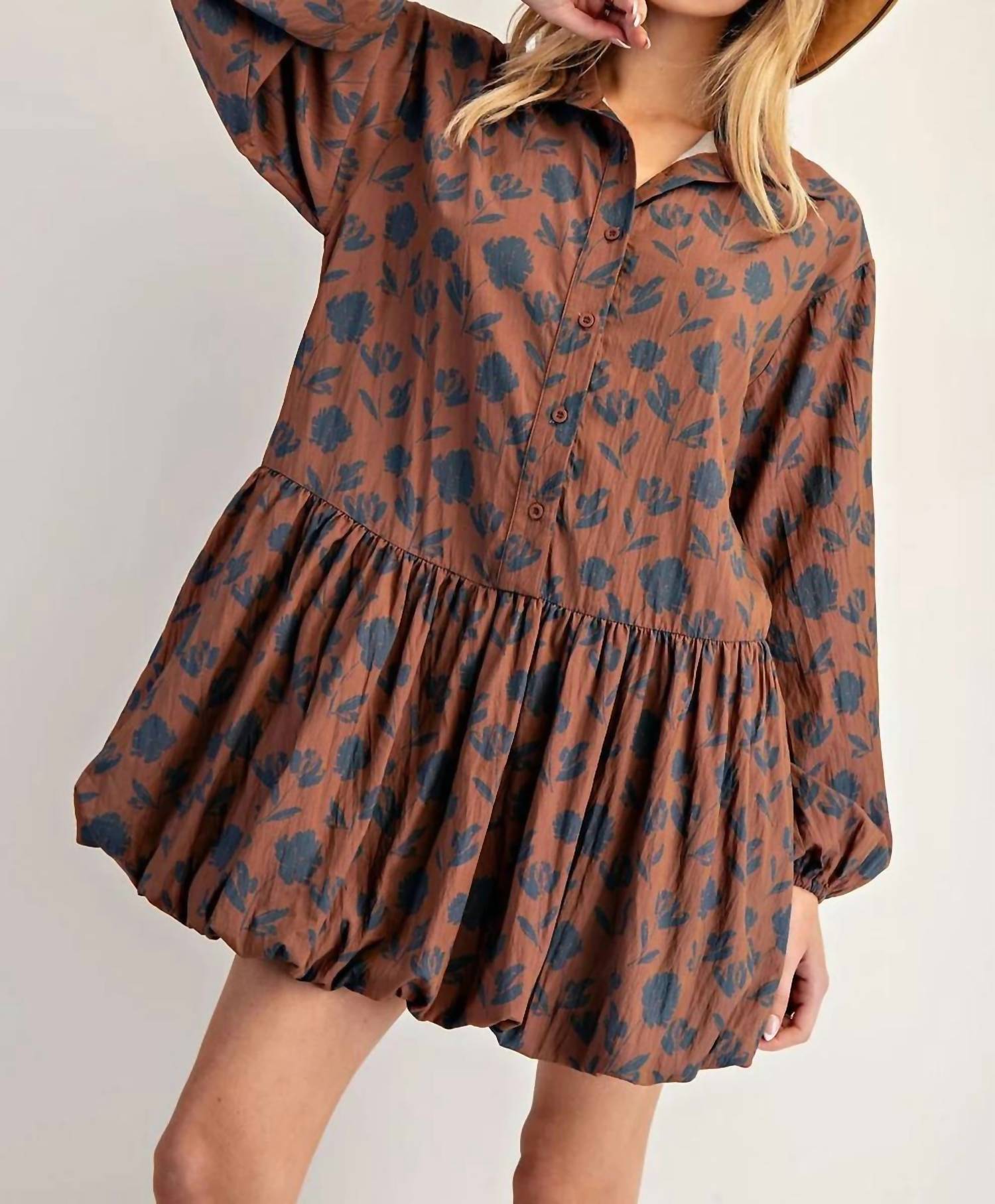 Ee:Some - Calista Printed Bubble Hem Dress