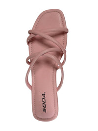 SODA Women's Criss Cross Strappy Sandals in pink - women's sandal