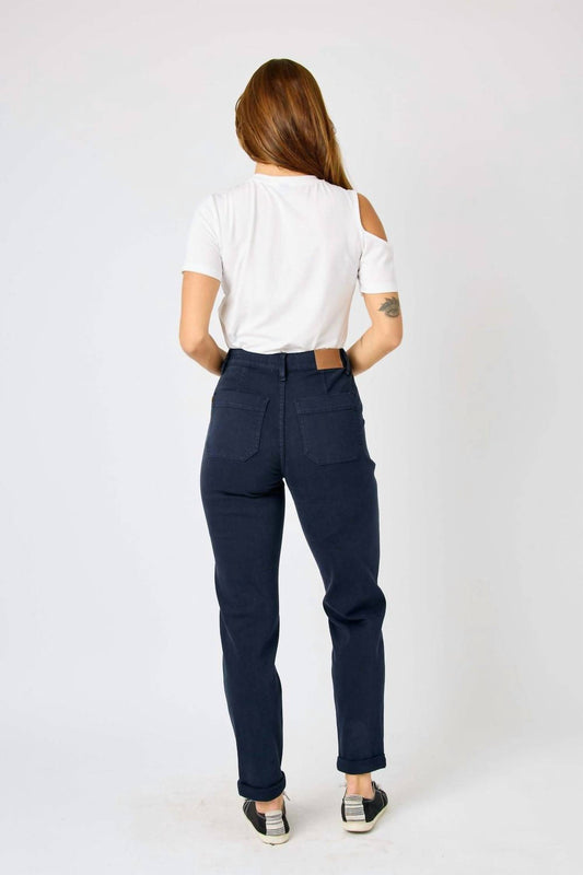Judy Blue - High Waist Garment Cuffed Jogger Jeans