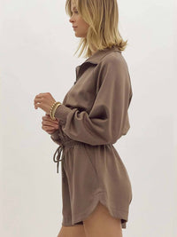 Entro - Long Sleeve Collared Romper