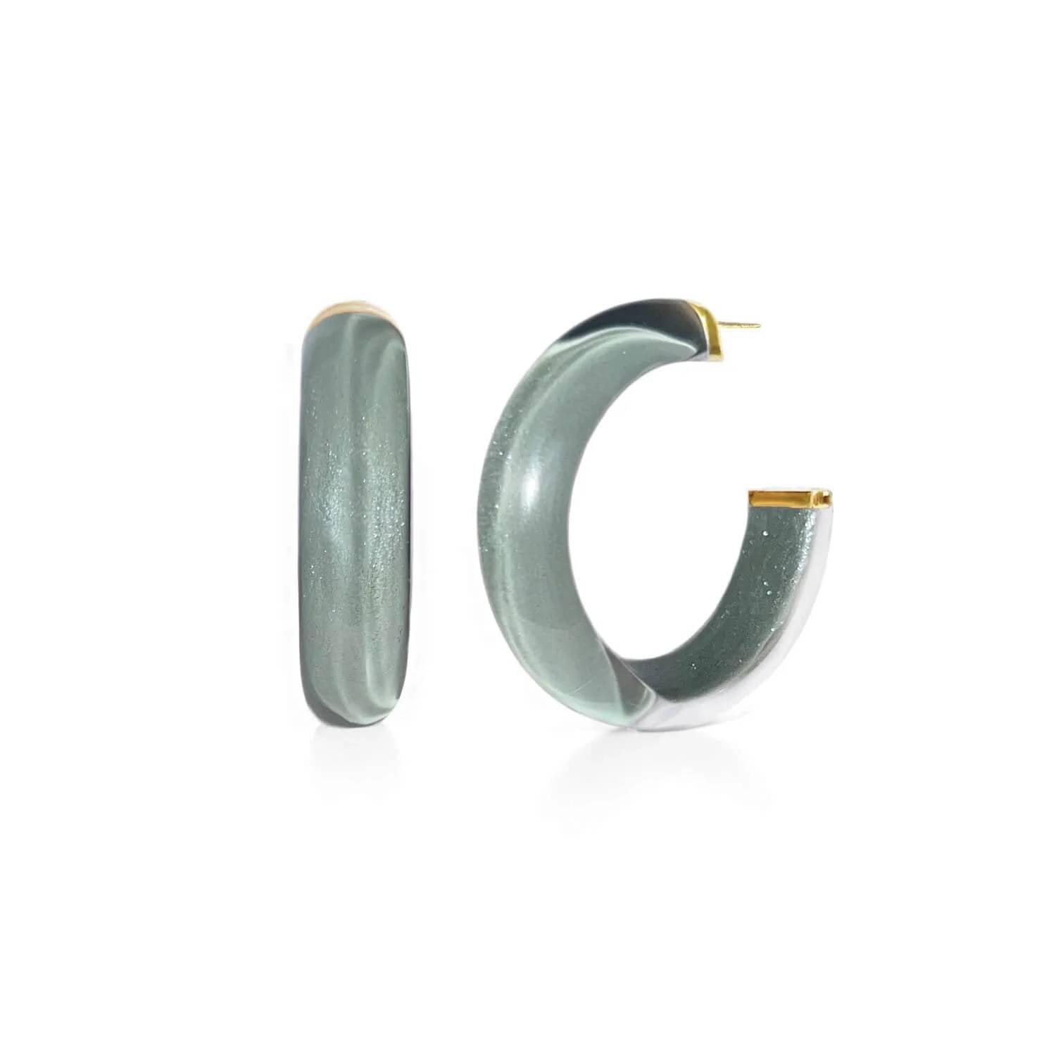 Gold & Honey - Women's Small Illusion Lucite Hoop Earrings