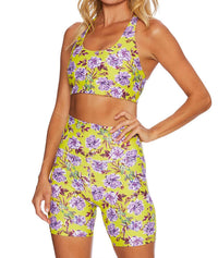 Beach Riot Bike Short in lime punch gardenias - women's shorts - alternate view