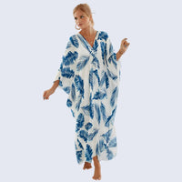 Miss Lavish London - Printed Cotton Blend Kaftan Dress