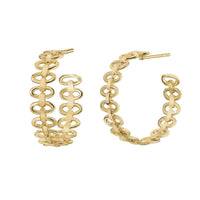 Gold & Honey - Women's Landscape Link Hoop Earrings